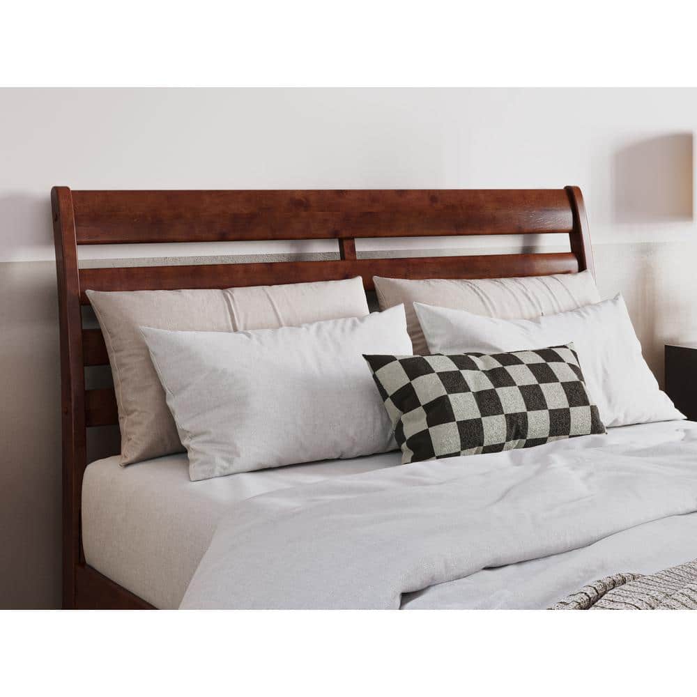 Savannah Walnut Full Solid Wood Low Profile Platform Bed