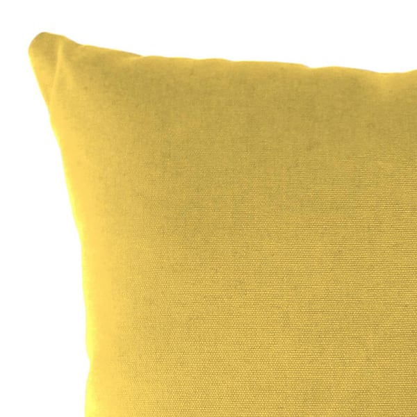 at Home Butter Yellow Canvas Outdoor Square Throw Pillow, 16