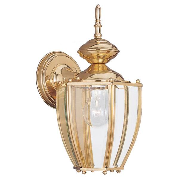 Generation Lighting Society Hill Wall-Mount 1-Light Outdoor Polished Brass Fixture