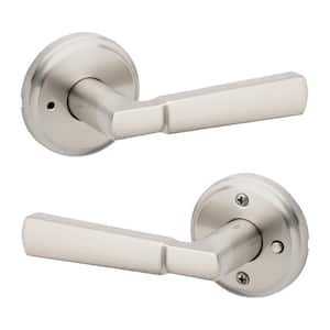 Perth Satin Nickel Bedroom Bathroom Privacy Door Handle with Microban Antimicrobial Technology