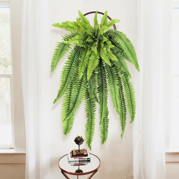 36 in. Artificial Boston Fern Leaf Stem Plant Greenery Foliage Bush