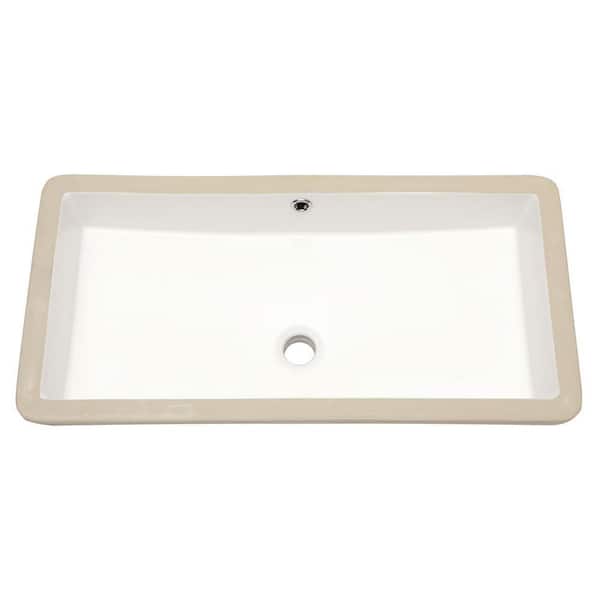 YASINU 20 in . Undermount Rectangular Bathroom Sink with Overflow