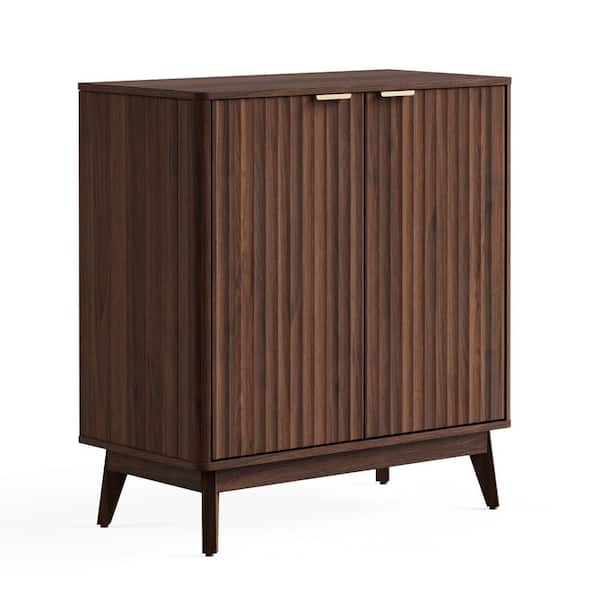 Cabinson Walnut 31. 5 in. W x 15. 75 in. D x 34. 45 in. H Sideboard Buffet Cabinet and 2 Doors