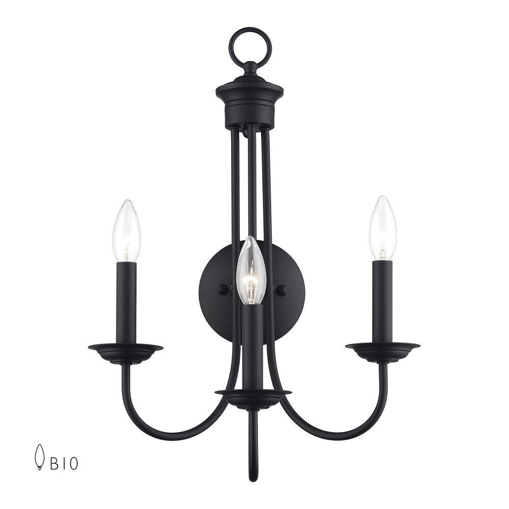 Livex Lighting Estate 3Light Black Chandelier 4267304 The Home Depot