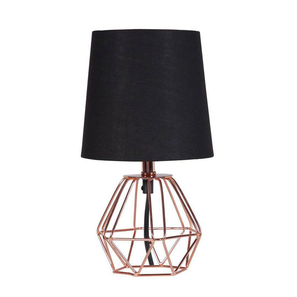 11.25 in. Coppery Bedside, Task and Reading Table Lamp for Living Room, Bedroom with Black Linen Shade No Bulbs Included price history on PriceWatchPro