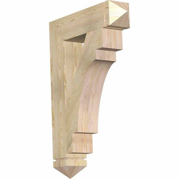 Ekena Millwork 6 in. x 40 in. x 28 in. Douglas Fir Merced Arts and Crafts Rough Sawn Bracket