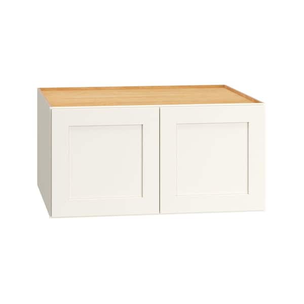 QuickShip Cottage 30 in. W x 24 in. D x 15 in. H Assembled Plywood Wall Bridge Kitchen Cabinet in White Partial Overlay