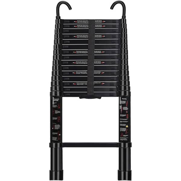 20 ft. Aluminum Telescoping Ladder with Detachable Hooks, EN131 Certified, 330 lbs. Capacity
