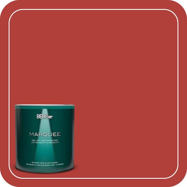 BEHR MARQUEE 1 qt. #170B-7 Red Tomato Semi-Gloss Enamel Interior Paint & Primer