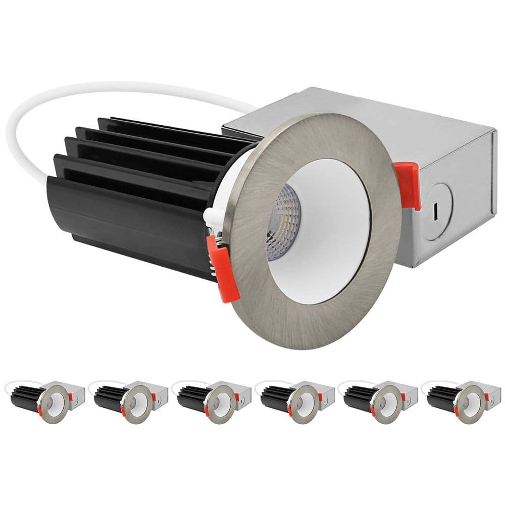 2 In. Integrated LED Recessed Canless Light with Brushed Nickel Interchangeable Trim, 5CCT, 1000LM, 15W Dimmable 6 Pack price history on PriceWatchPro