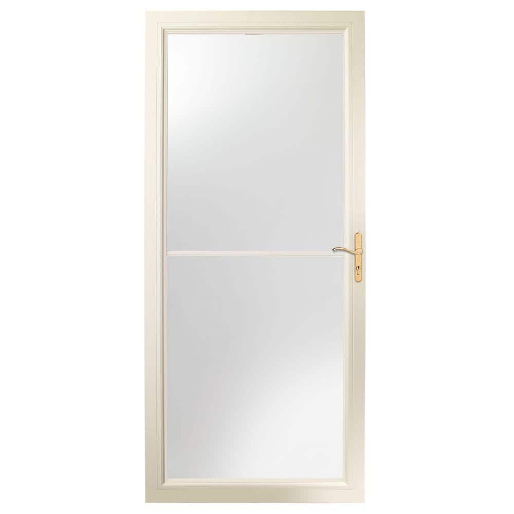 2000 Series 36 in. x 80 in. Almond Universal Full View Retractable Aluminum