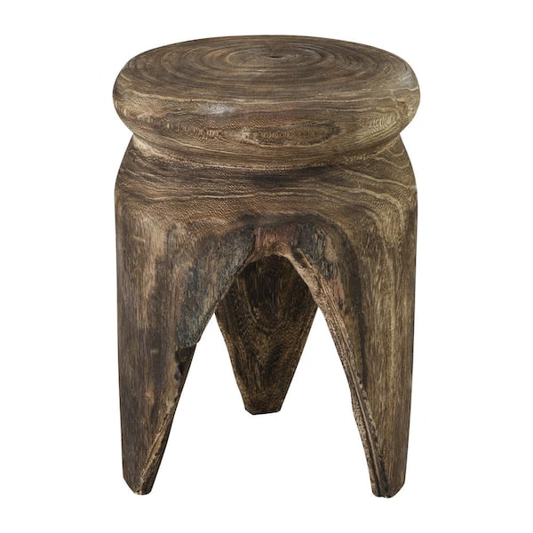 Unbranded Arrowood 10.5 in. Natural Round Wood Accent Table