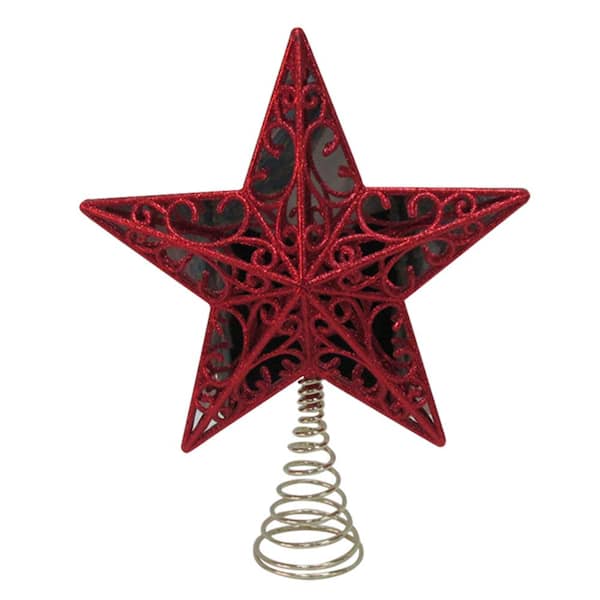 Home Accents Holiday 11.25 in. Red Star Tree Topper
