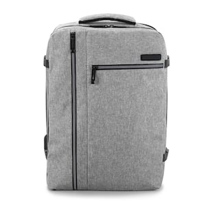 Grayville 16.5 in. Gray Multifunctional Expandable Tech Backpack with USB Port