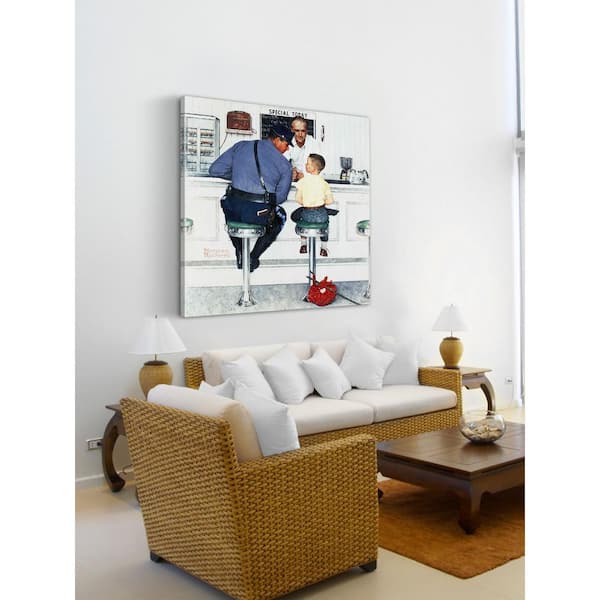 Unbranded 18 in. H x 18 in. W "Runaway" by Norman Rockwell Printed Canvas Wall Art