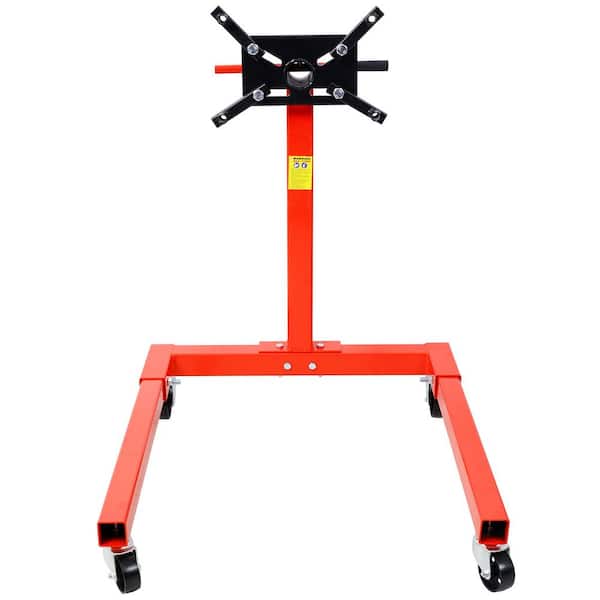 Tidoin Red Metal Engine Stand Motor Stand with 4 Wheels, 360° Rotating Head and 4 Adjustable Arms