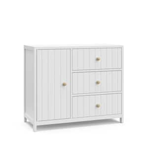 Teddi White 3-drawer 39.29 in. Wide Combo Dresser