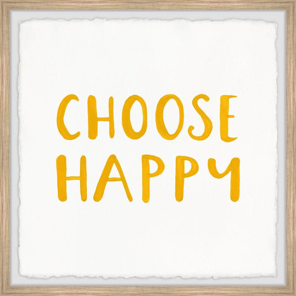 Choose Happy II by Marmont Hill Framed Typography Art Print 24 in. x 24 in.