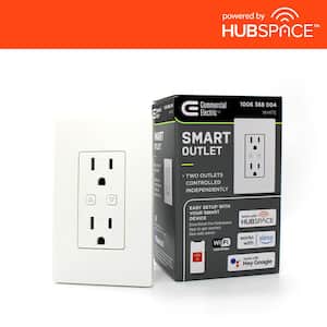 Smart 15 Amp 120-Volt Tamper Resistant White Duplex Outlet Powered by Hubspace (1-pack)