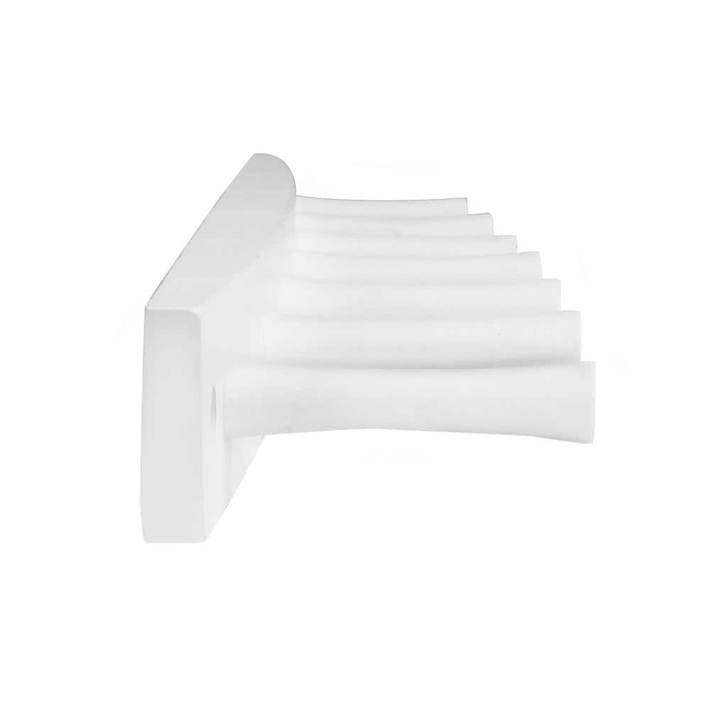 White Wall-Mounted Wooden 7-Peg Coat Rack
