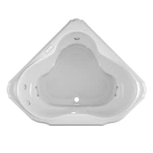 Marineo 60 in. x 60 in. Neo Angle Combination Bathtub with Center Drains in White
