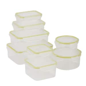 16-Piece Clear Locking Plastic Food Container Set