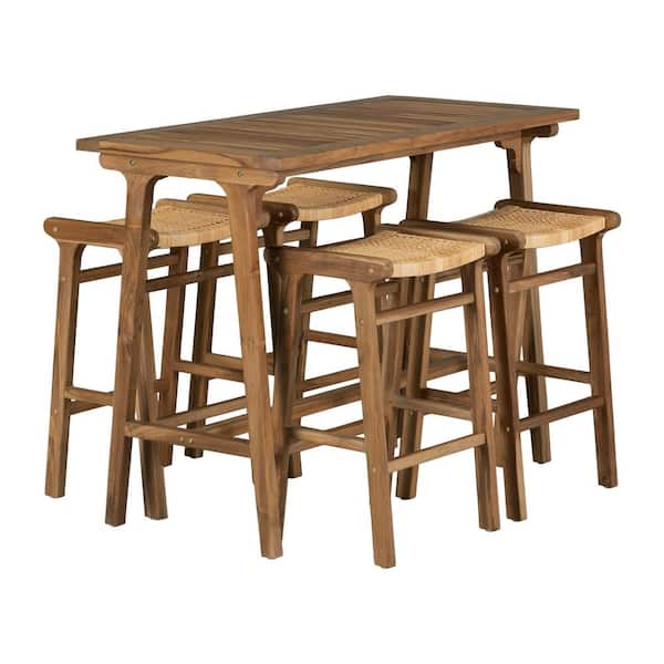 South Shore Agave Bohemian Natural Wood 53.25 in. 4 Legs Dining Table 53.25 in. for 4