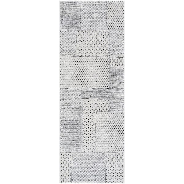 Livabliss Galey Alix x Livabliss Architect III Modern Geometric Area Rug, 2'7 in. x 7'3 in. (3' x 8'), Gray/Black