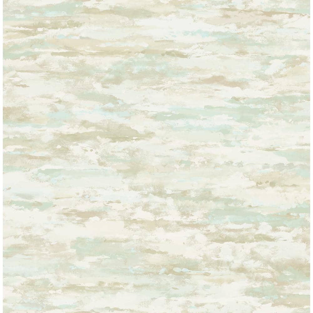 Seabrook Designs Brushstroke Watercolor Metallic Ice Blue, Taupe, and ...