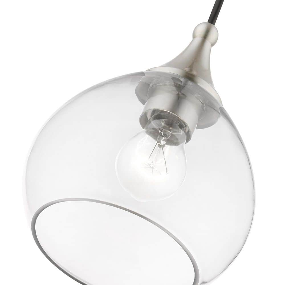 Mini Catania Brushed Nickel Pendant with Clear Glass Shade