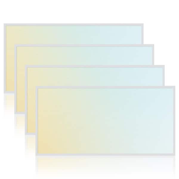 70-Watt 2 x ft. LED Backlit Flat Panel Light, 5CCT, Up to 8500LM, 120º Beam, Dimmable 0-10V, IC & Damp Rated, ETL 4 Pack