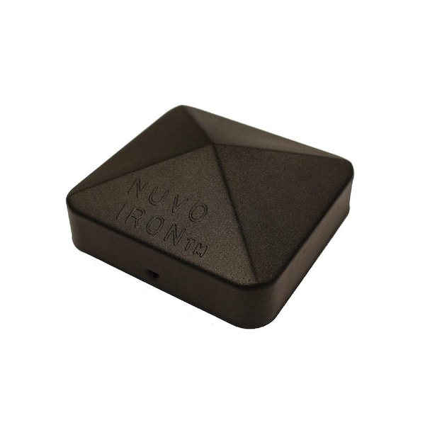 NUVO IRON Easy-Cap 4 in. x 4 in. Black Galvanized Steel Pyramid Post Cap