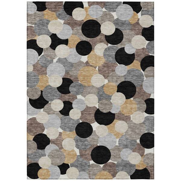 Chantille Machine Washable Indoor/Outdoor Abstract ACN2450 Black 3 ft. x 4 ft. Area Rug