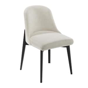 Upholstered Modern Dining Chairs with Black Legs (Set of 2)