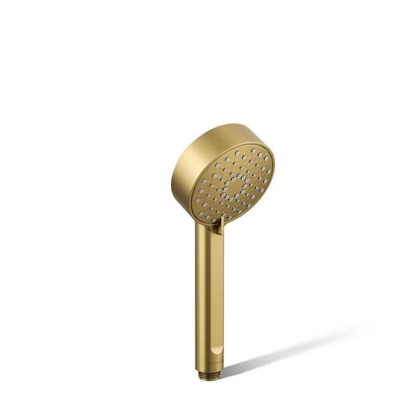 KOHLER Awaken 3-Spray Patterns 3.5625 in. Wall-Mount Handheld Shower Head in Vibrant Brushed Moderne Brass