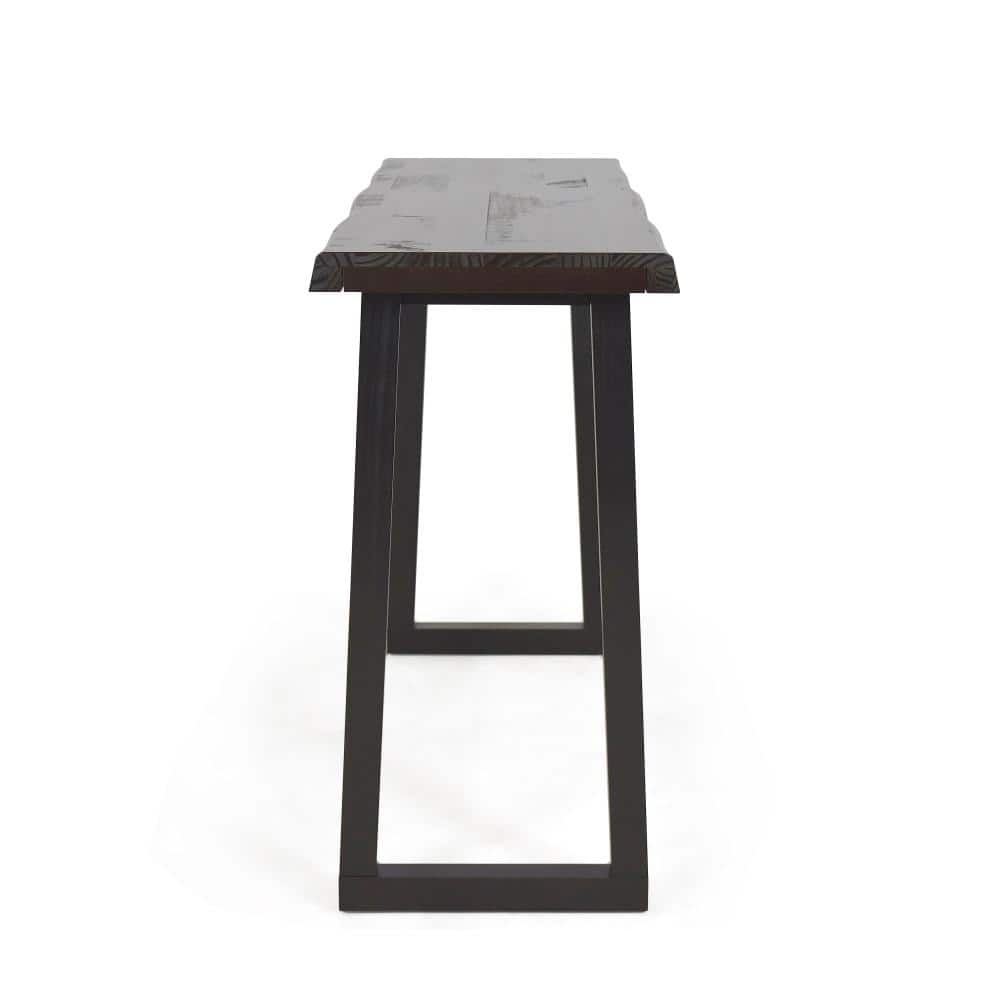 Jennings Solid Pine Live Edge Bar Table in Cherry and Ebony