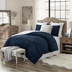swift home Premium Ultra-Soft 3-Piece Grey Faux Fur Reverse to Sherpa  Full/Queen Comforter and Sham Set SHCM3-002-FQGR - The Home Depot
