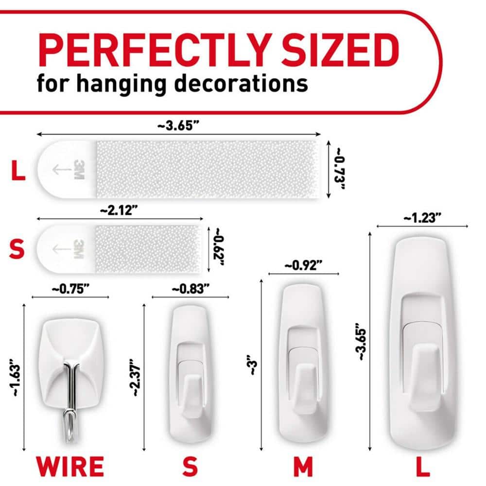 Assorted Size White Plastic and Metal Picture Hanger Kit