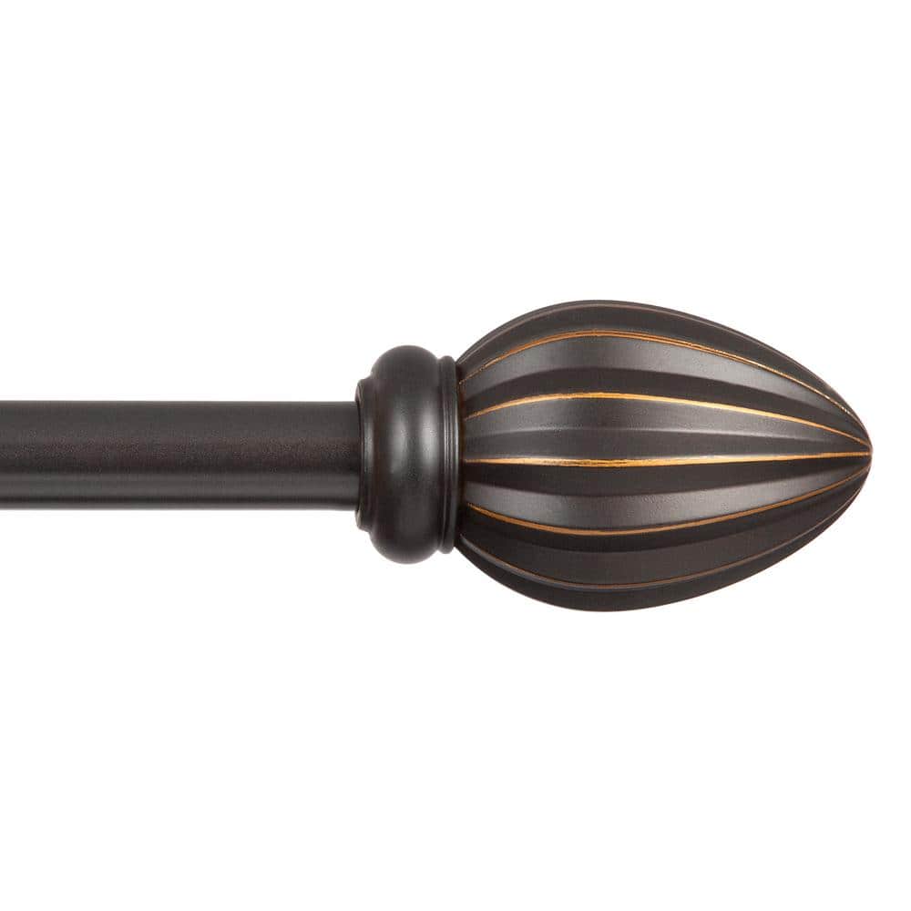 Kenney Bronze Adjustable Curtain Rod with Decorative Finials