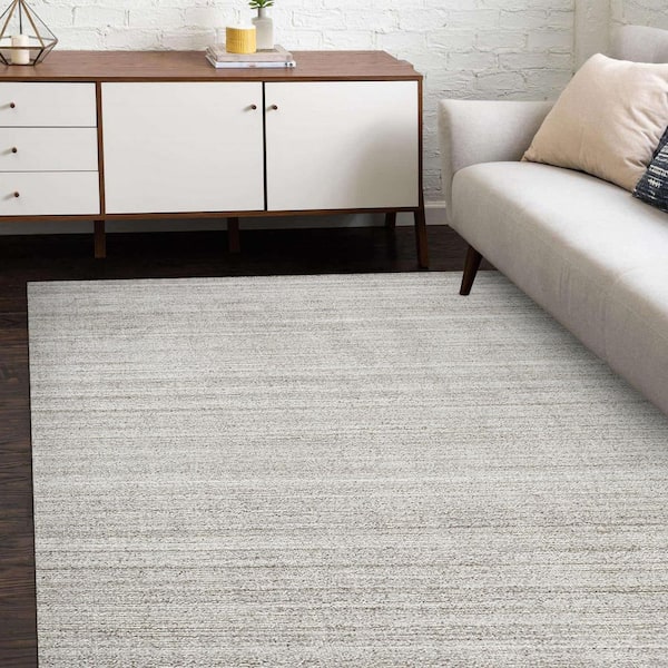 Solo Rugs Halsey Contemporary Solid Linen 5 ft. x 8 ft. Hand