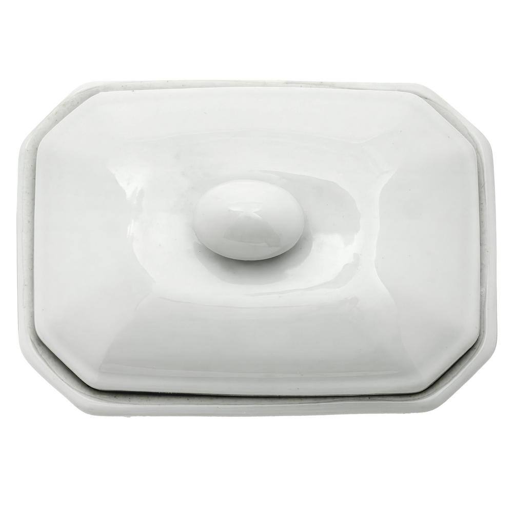 Glossy White Porcelain Decorative Storage Jar