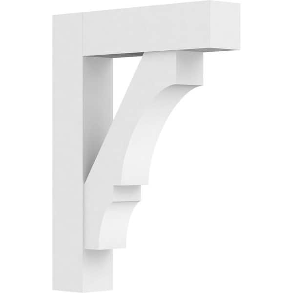 Ekena Millwork Standard Balboa 5 in. W x 32 in. H x 24 in. D Signature Urethane Polyurethane Bracket With Block Ends
