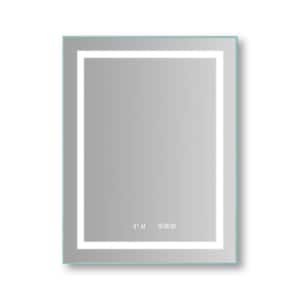 DHZ 28 in. W x 36 in. H Medium Rectangular Frameless Anti-Fog Dimmable Wall Bathroom Vanity Mirror in Sliver