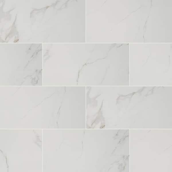 MSI Carrara 12 in. x 24 in. Matte Porcelain Floor and Wall Tile (16 sq. ft./Case)