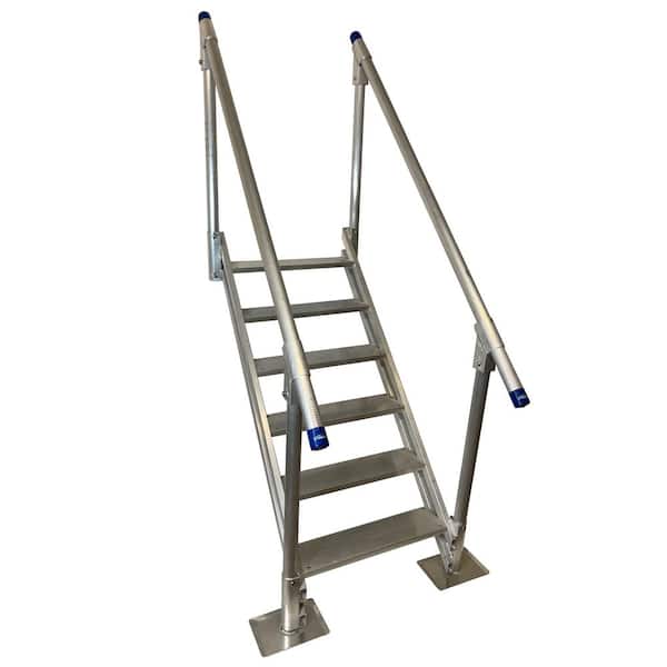 6 Step Aluminum Stairs with Handrail
