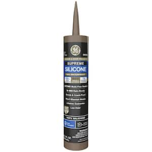 Supreme Silicone Caulk 10.1 oz Window and Door Sealant Brown