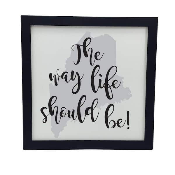 Unbranded 11.5 in. H x 11.5 in. W Framed State Saying Print - ME
