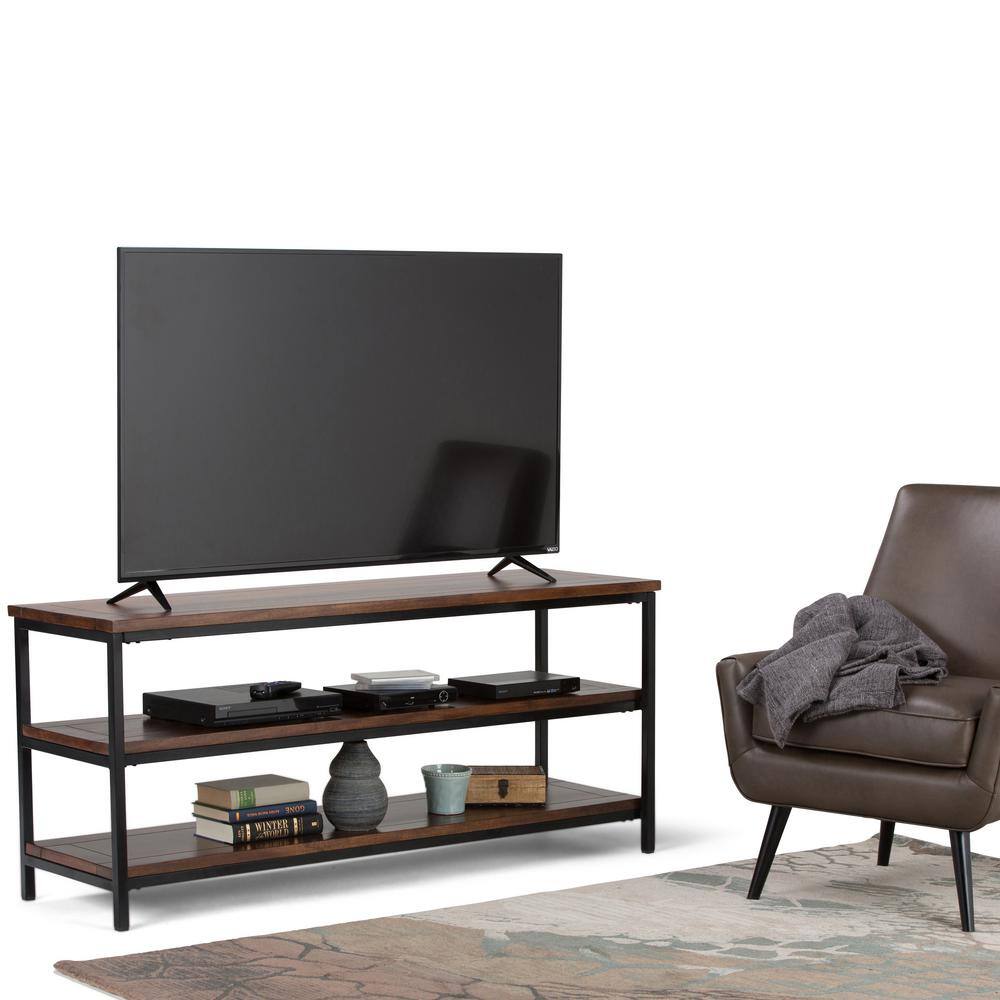 Skyler 60'' Dark Cognac Brown Industrial Mango Wood TV Stand