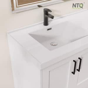 42 in. W x 22 in. D x 36 in.H Freestanding Single Sink Bath Vanity in White Bathroom Vanity Cabinet with White Resin Top