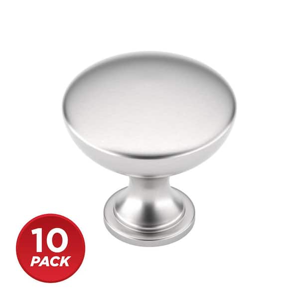 Copperfield Collection 1-3/16 in. (30 mm) Classic Brushed Nickel Round Cabinet Knob (10-Pack)
